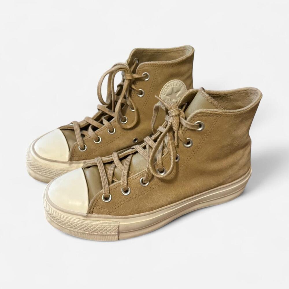 Tan Platform Converse